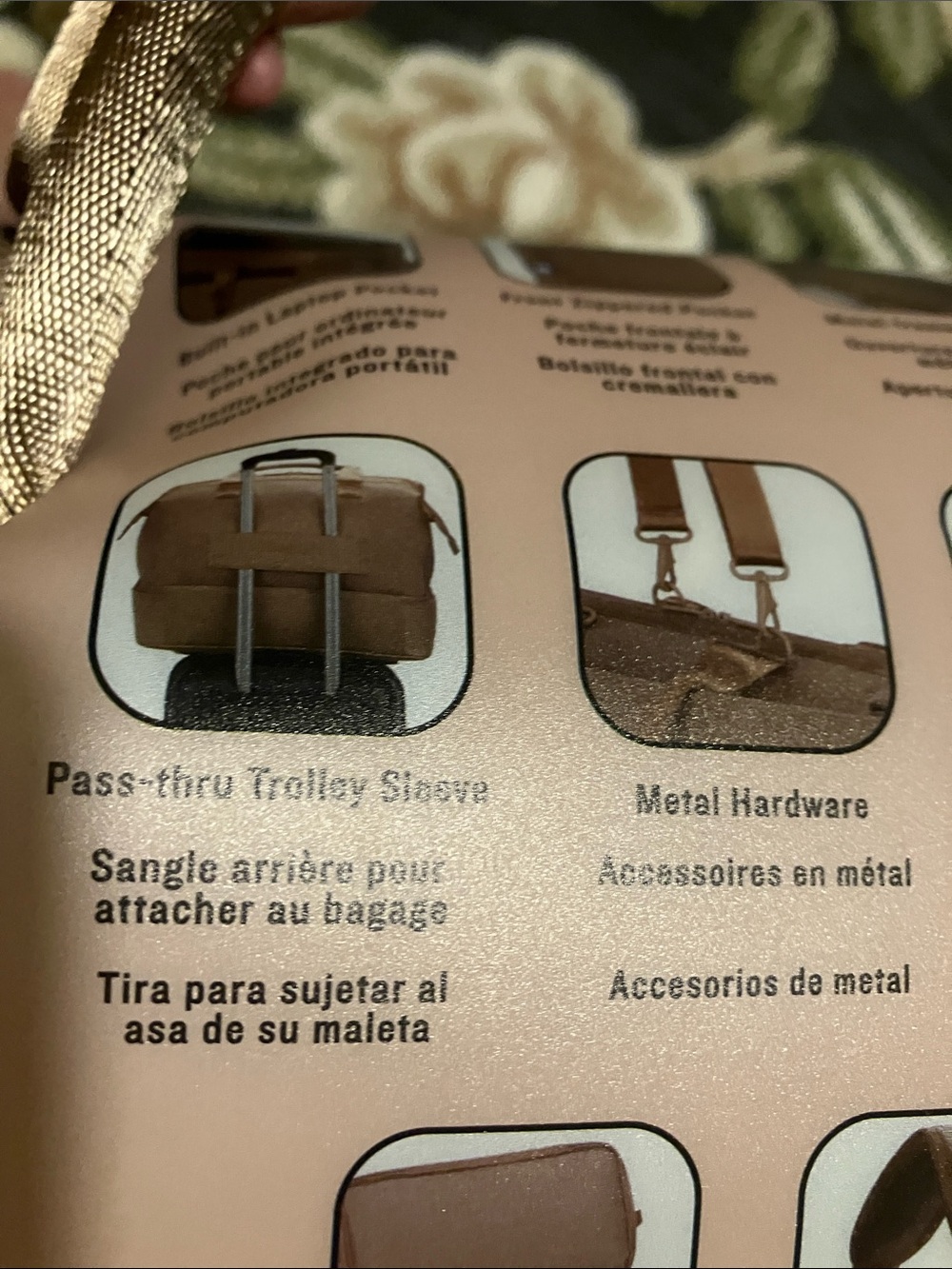SwissGear Beige Weekender Travel Bag with Tan Handles-measurements in photo - Picture 5 of 10